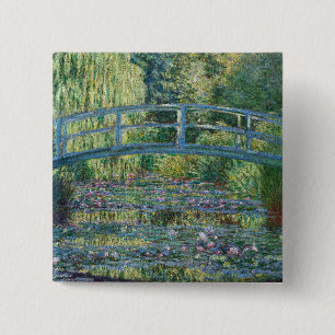 Claude Monet - Water Lily pond, Green Harmony 2 Inch Square Button