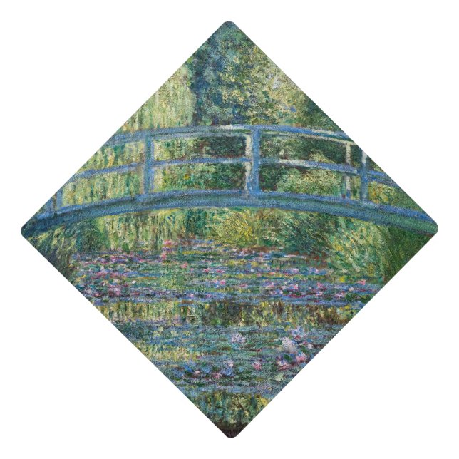 Claude Monet - Water Lily pond, Green Harmony Graduation Cap Topper (Front)