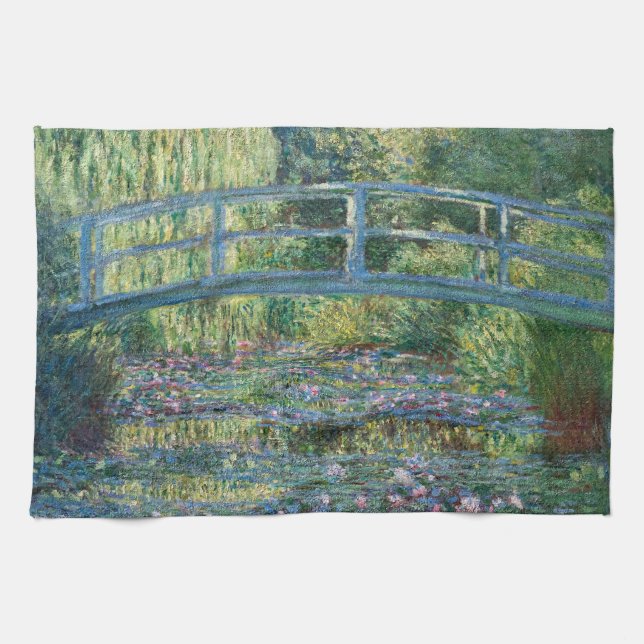 Claude Monet - Water Lily pond, Green Harmony Kitchen Towel (Horizontal)