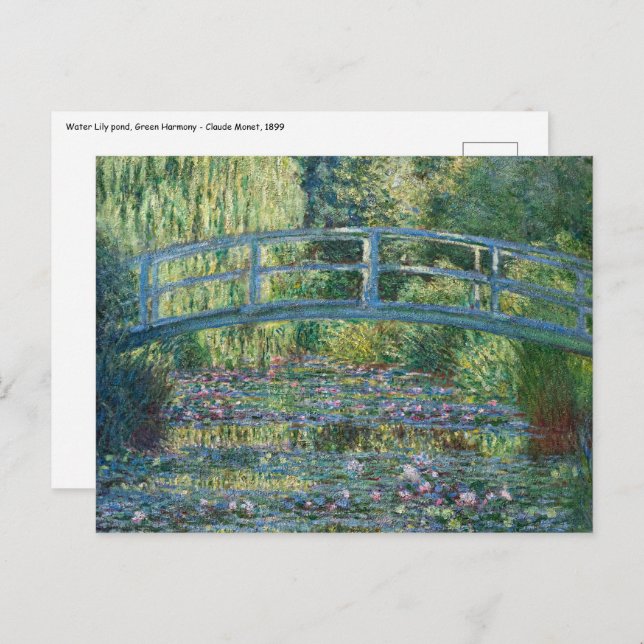 Claude Monet - Water Lily pond, Green Harmony Postcard (Front/Back)