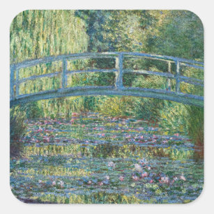 Claude Monet - Water Lily pond, Green Harmony Square Sticker