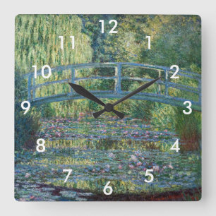 Claude Monet - Water Lily pond, Green Harmony Square Wall Clock