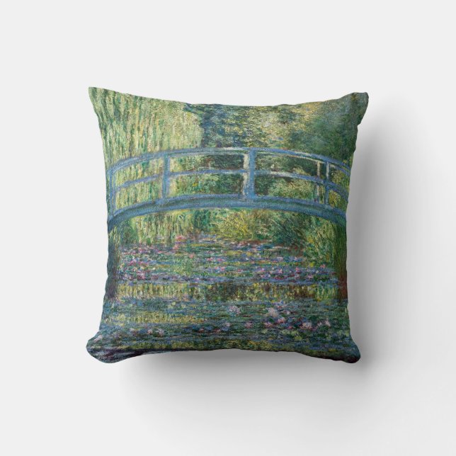Claude Monet - Water Lily pond, Green Harmony Throw Pillow (Front)