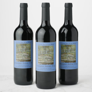 Claude Monet Water Lily Pond (Japanese Footbridge) Wine Label