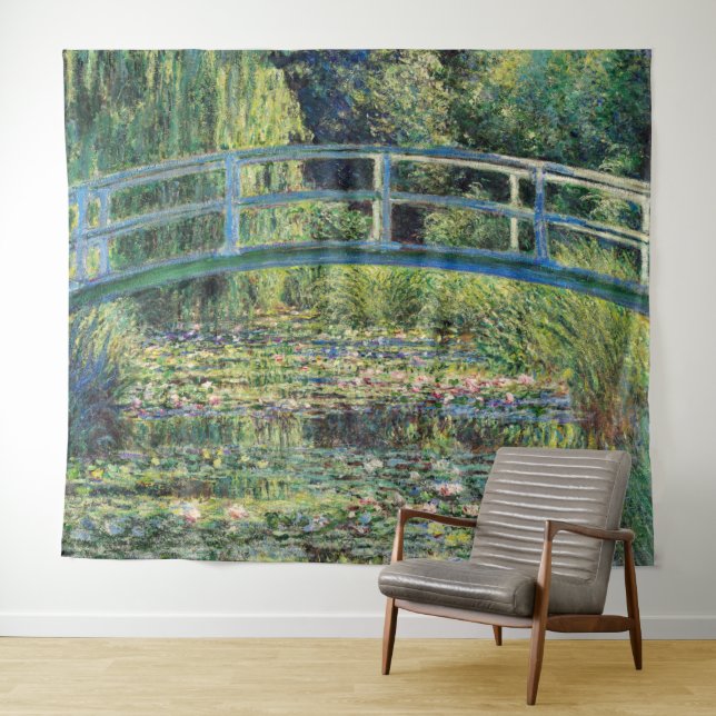 Claude Monet - Water Lily Pond & Japanesese Bridge Tapestry (In Situ (Horizontal))