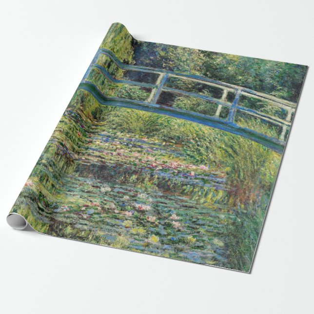 Claude Monet - Water Lily Pond & Japanesese Bridge Wrapping Paper (Unrolled)