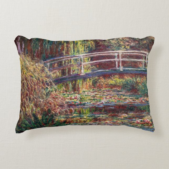 Claude Monet - Water Lily pond, Pink Harmony Accent Pillow (Front)
