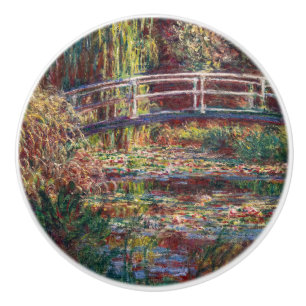 Claude Monet - Water Lily pond, Pink Harmony Ceramic Knob