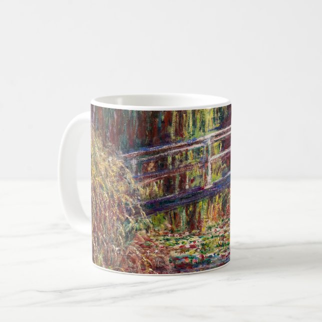 Claude Monet - Water Lily pond, Pink Harmony Coffee Mug (Front Left)