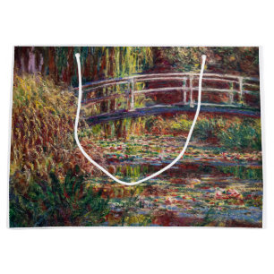 Claude Monet - Water Lily pond, Pink Harmony Large Gift Bag