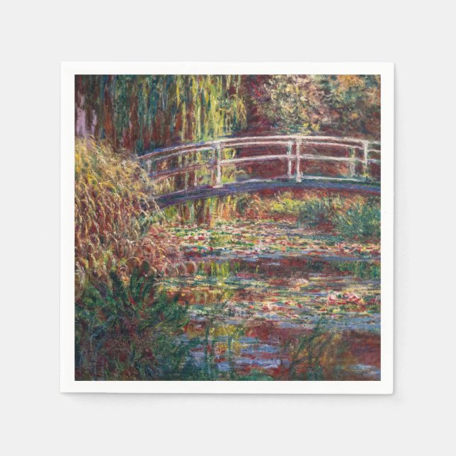 Claude Monet - Water Lily pond, Pink Harmony Napkin (Front)