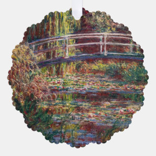 Claude Monet - Water Lily pond, Pink Harmony Ornament Card