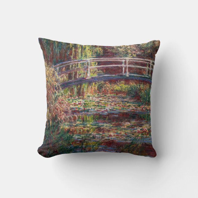 Claude Monet - Water Lily pond, Pink Harmony Throw Pillow (Front)