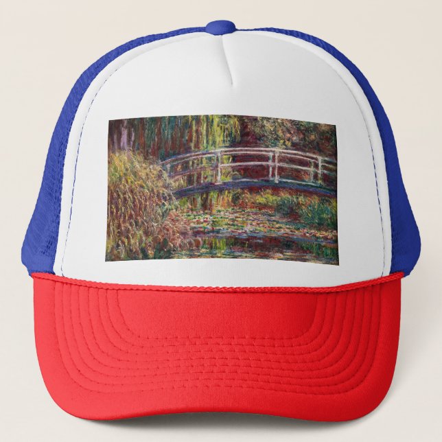 Claude Monet - Water Lily pond, Pink Harmony Trucker Hat (Front)