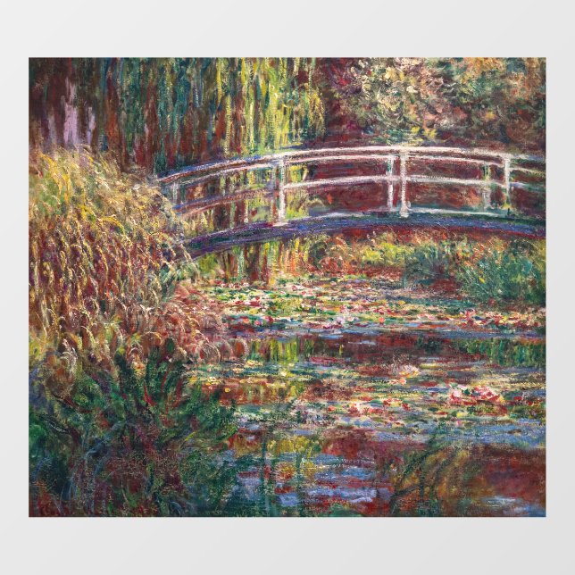 Claude Monet - Water Lily pond, Pink Harmony Window Cling (Sheet)