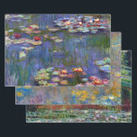 Claude Monet, Water Lily Pond Wrapping Paper Sheet<br><div class="desc">Oscar-Claude Monet (14 November 1840 – 5 December 1926) was a French painter, a founder of French Impressionist painting and the most consistent and prolific practitioner of the movement's philosophy of expressing one's perceptions before nature, especially as applied to plein air landscape painting. The term "Impressionism" is derived from the...</div>