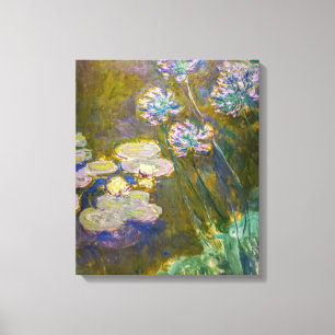 Claude Monet - Waterlilies and Agapanthus Canvas Print
