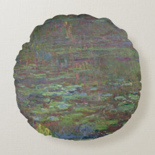 Claude Monet Waterlilies at Sunset Round Pillow