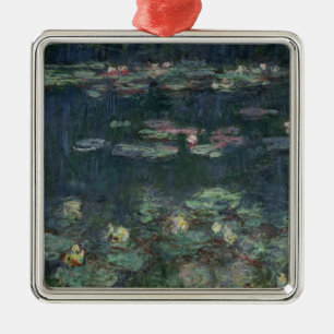 Claude Monet Waterlilies: Green Reflections Metal Ornament