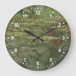 Claude Monet   Waterlilies or The Water Lily Pond  Large Clock