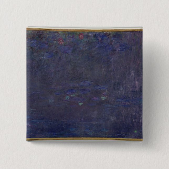 Claude Monet | Waterlilies: Reflections of Trees 2 Inch Square Button (Front)