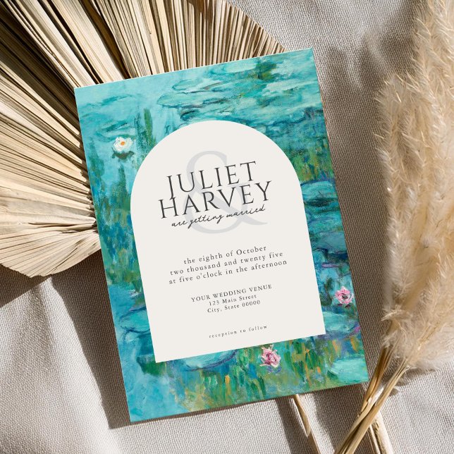Claude Monet Waterlilies Wedding Invitation (Creator Uploaded)