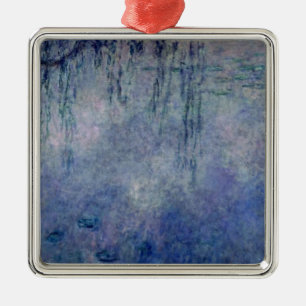 Claude Monet   Waterlilies: Weeping Willows left Metal Ornament