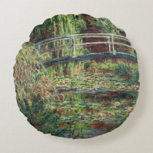 Claude Monet   Waterlily Pond: Pink Harmony, 1900 Round Pillow