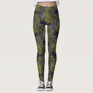 Claude Monet Weeping Willow Impressionist Art Leggings