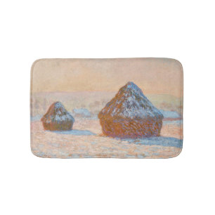 Claude Monet - Wheatstacks, Snow Effect, Morning Bath Mat