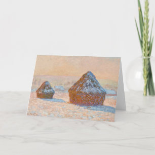 Claude Monet - Wheatstacks, Snow Effect, Morning Card