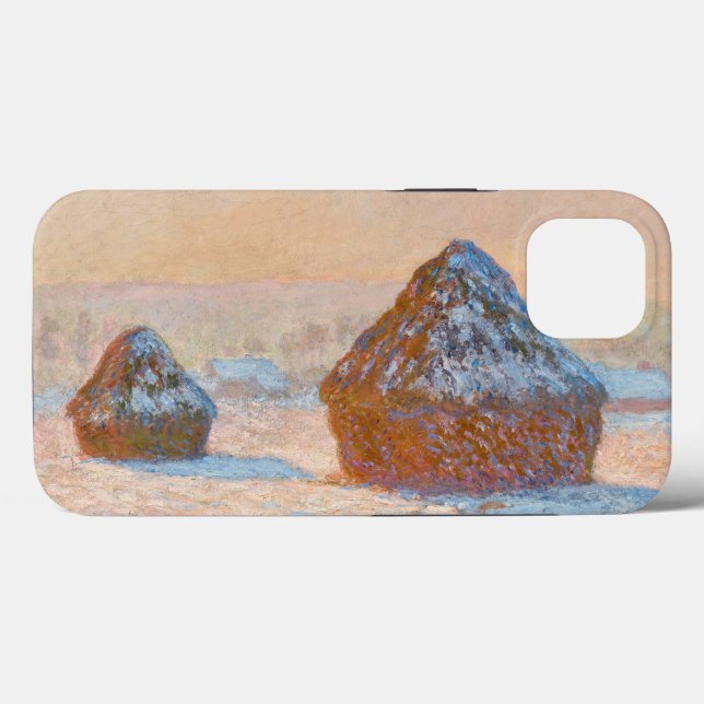 Claude Monet - Wheatstacks, Snow Effect, Morning Case-Mate iPhone Case (Back (Horizontal))