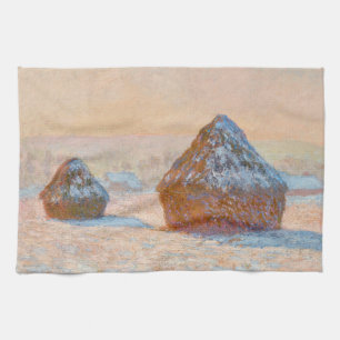 Claude Monet - Wheatstacks, Snow Effect, Morning Kitchen Towel