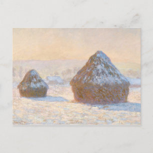 Claude Monet - Wheatstacks, Snow Effect, Morning Postcard