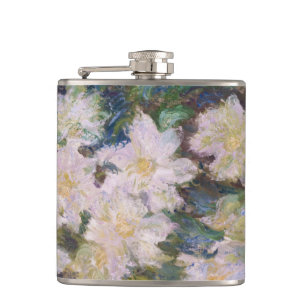 Claude Monet - White Clematis Hip Flask