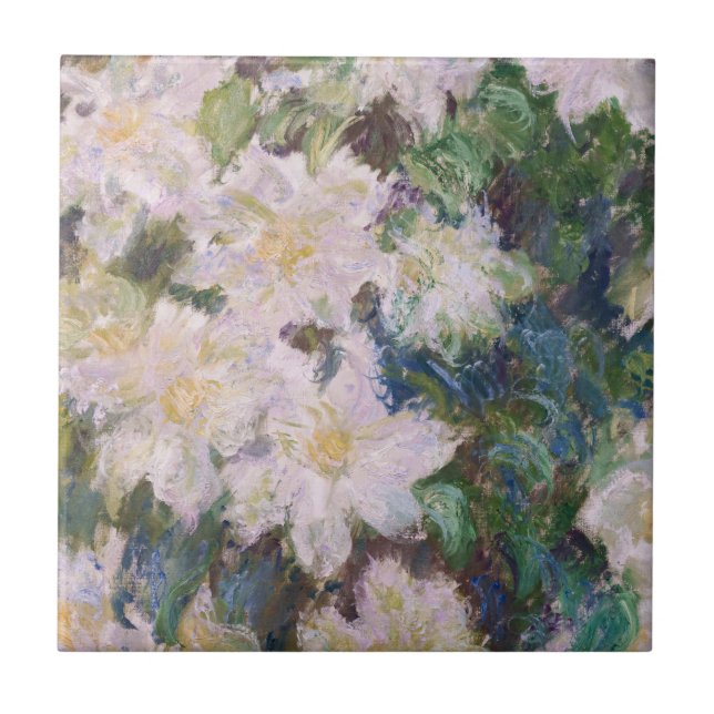 Claude Monet - White Clematis Tile (Front)
