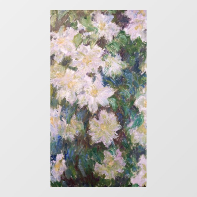 Claude Monet - White Clematis Window Cling (Sheet)