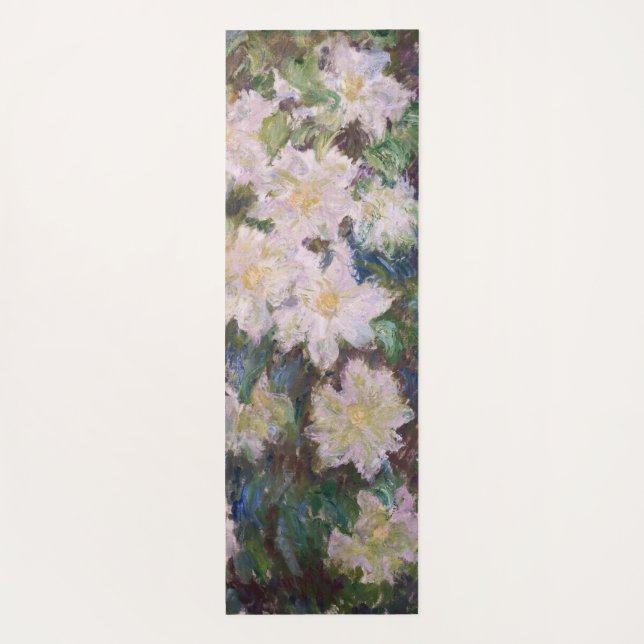 Claude Monet - White Clematis Yoga Mat (Back)
