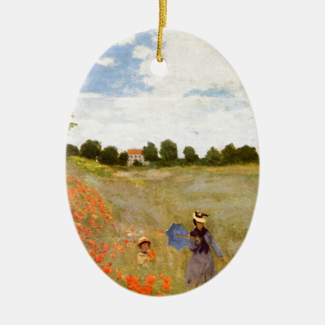 Claude Monet // Wild Poppies Ceramic Ornament (Front)