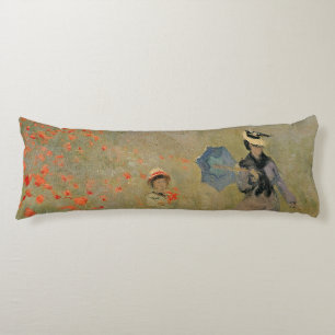 Claude Monet Wild Poppies, near Argenteuil Body Pillow