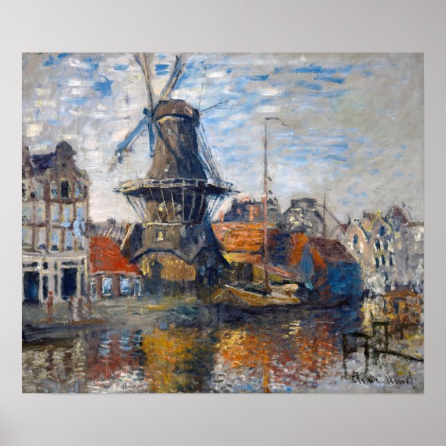 Claude Monet - Windmill, Amsterdam  Poster (Front)