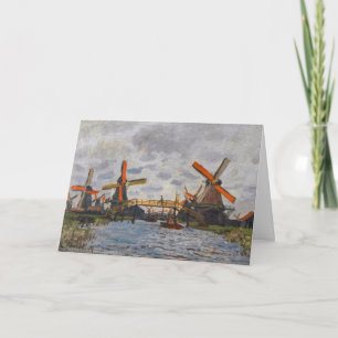 Claude Monet - Windmills near Zaandam Card