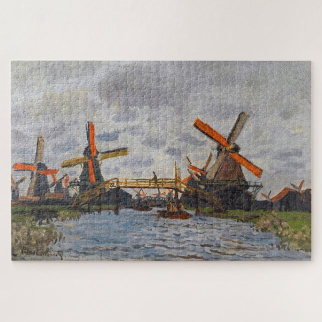 Claude Monet - Windmills near Zaandam Jigsaw Puzzle (Horizontal)