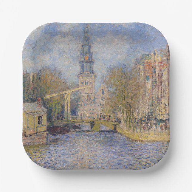 Claude Monet - Windmills near Zaandam Paper Plate (Front)