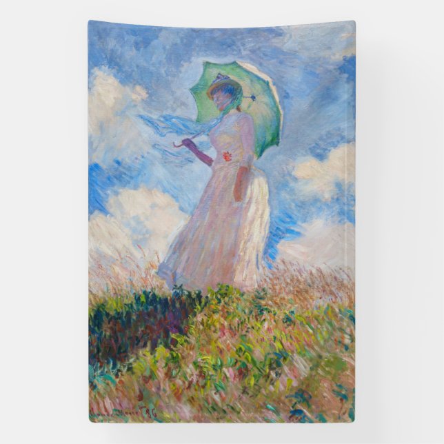 Claude Monet - Woman with a Parasol facing left Banner (Vertical)