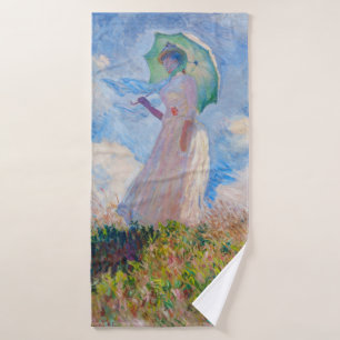 Claude Monet - Woman with a Parasol facing left Bath Towel Set