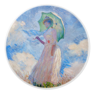 Claude Monet - Woman with a Parasol facing left Ceramic Knob