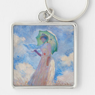 Claude Monet - Woman with a Parasol facing left Keychain