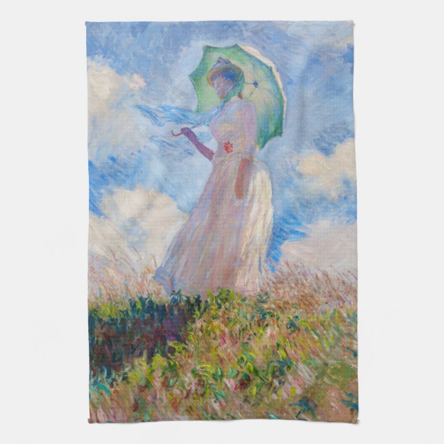 Claude Monet - Woman with a Parasol facing left Kitchen Towel (Vertical)