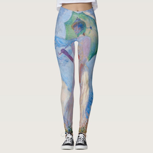 Claude Monet - Woman with a Parasol facing left Leggings (Front)